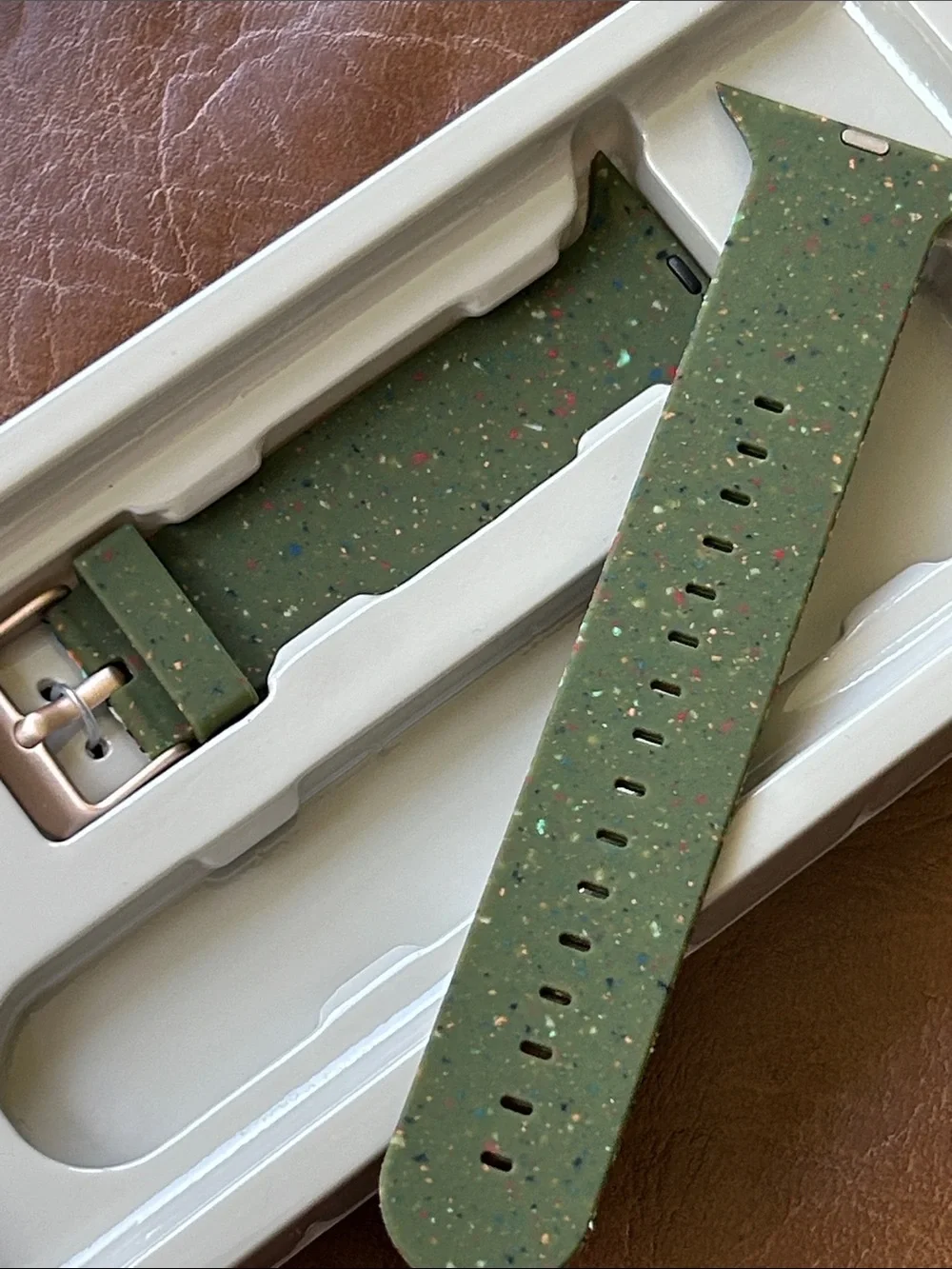 heyday Olive Green Speckled Silicone Apple Watch Band